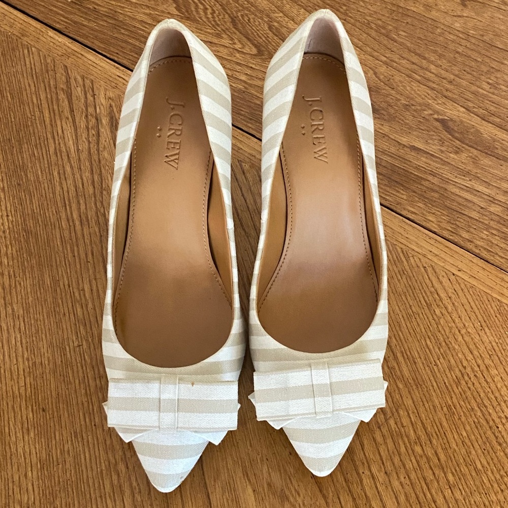 J. Crew Striped Heel with Bow